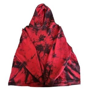 RED & BLACK TIE DYE I AM GIA HOODIE